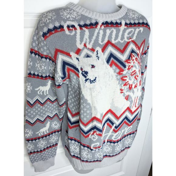 Game of Thrones Knit Sweater Winter Wolf Holiday Unisex Medium GOT Jon Snow HBO - Picture 2 of 9